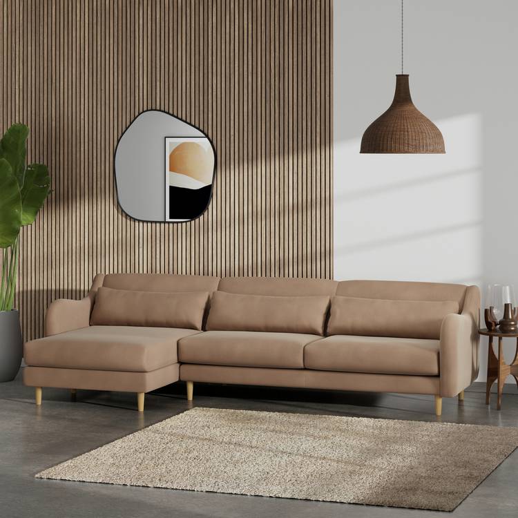 Habitat Turnmill Left Hand Corner Sofa - Latte 0