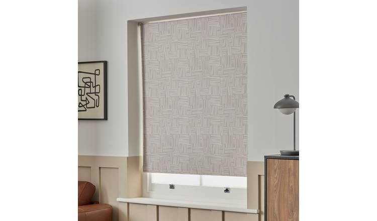 Habitat Cut Line Blackout Taupe Roller Blind - 120cm