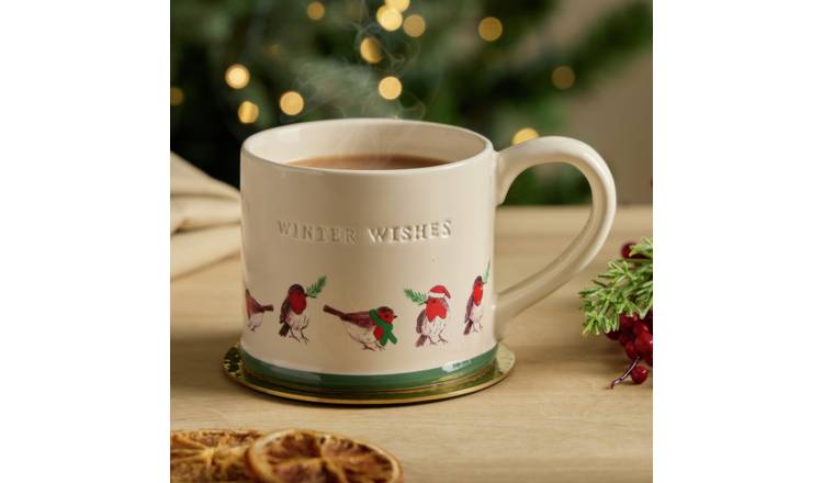 Argos Home Winter Wishes Robin Mug