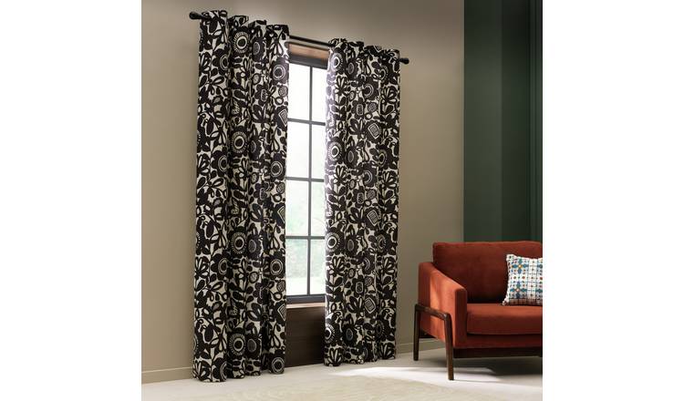 Habitat x Scion Kukkia Fully Lined Eyelet Curtain -168x229cm