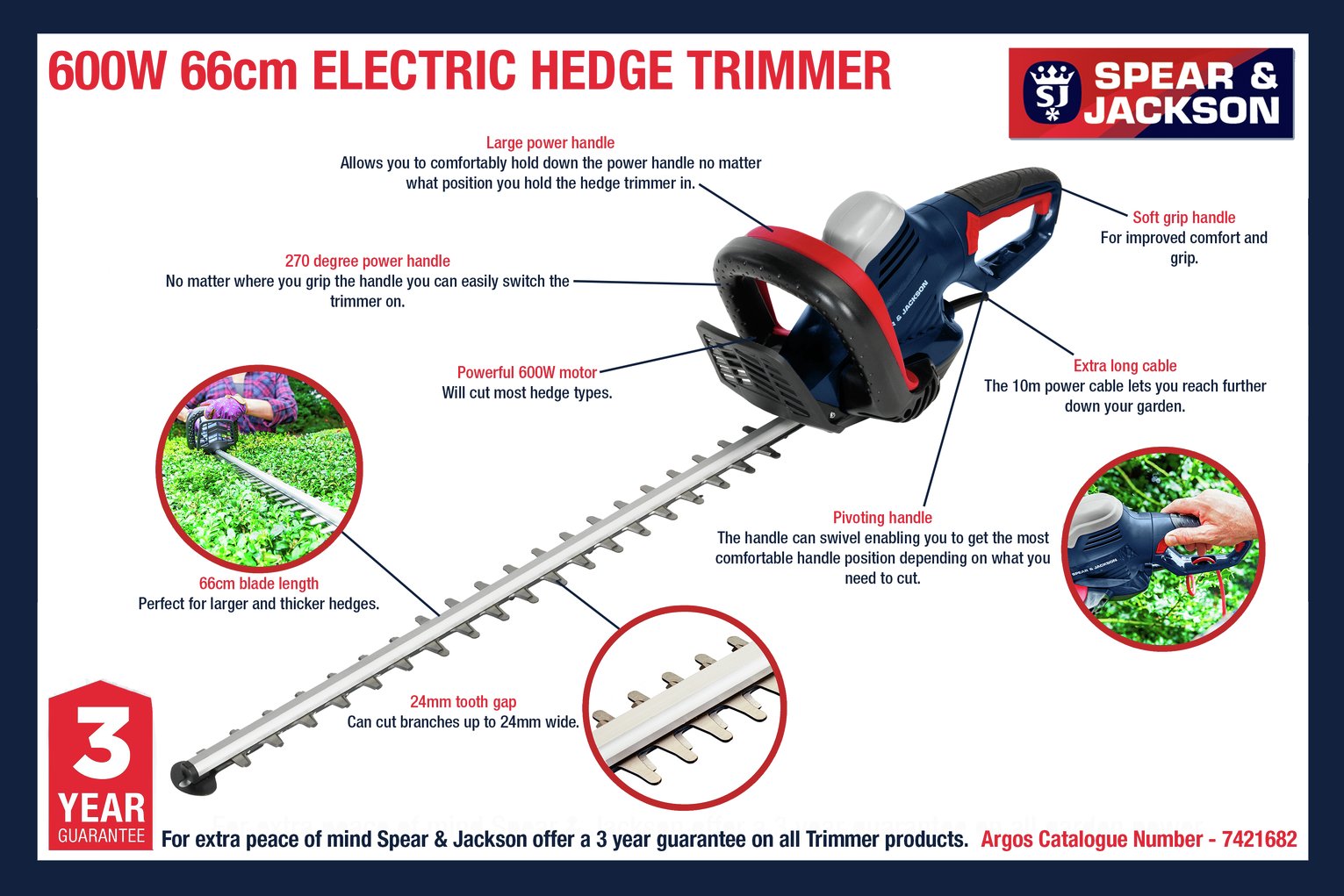 Spear & Jackson S6066EH 66cm Corded Hedge Trimmer Reviews Updated