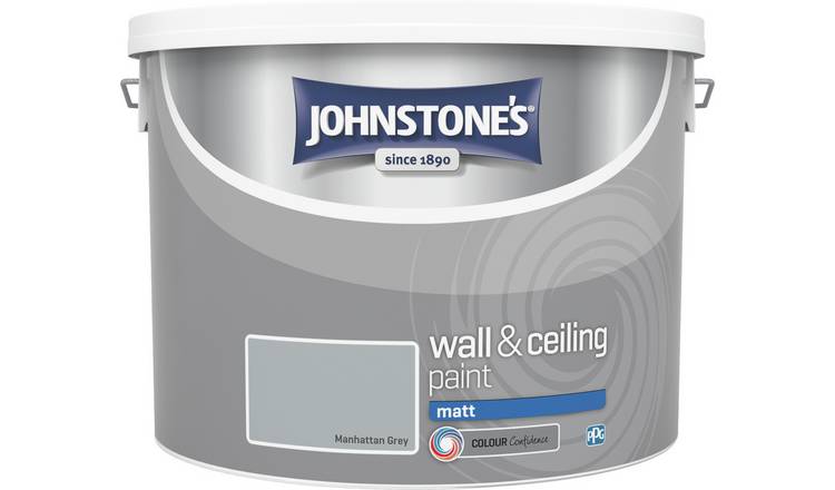 Buy Johnstone S Wall Ceiling Paint Matt 10l Manhattan Grey Paint Argos