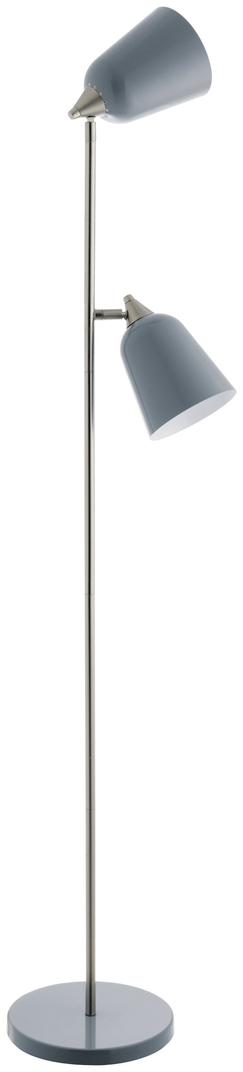 Habitat Double 2 Head Metal Floorlamp - Grey