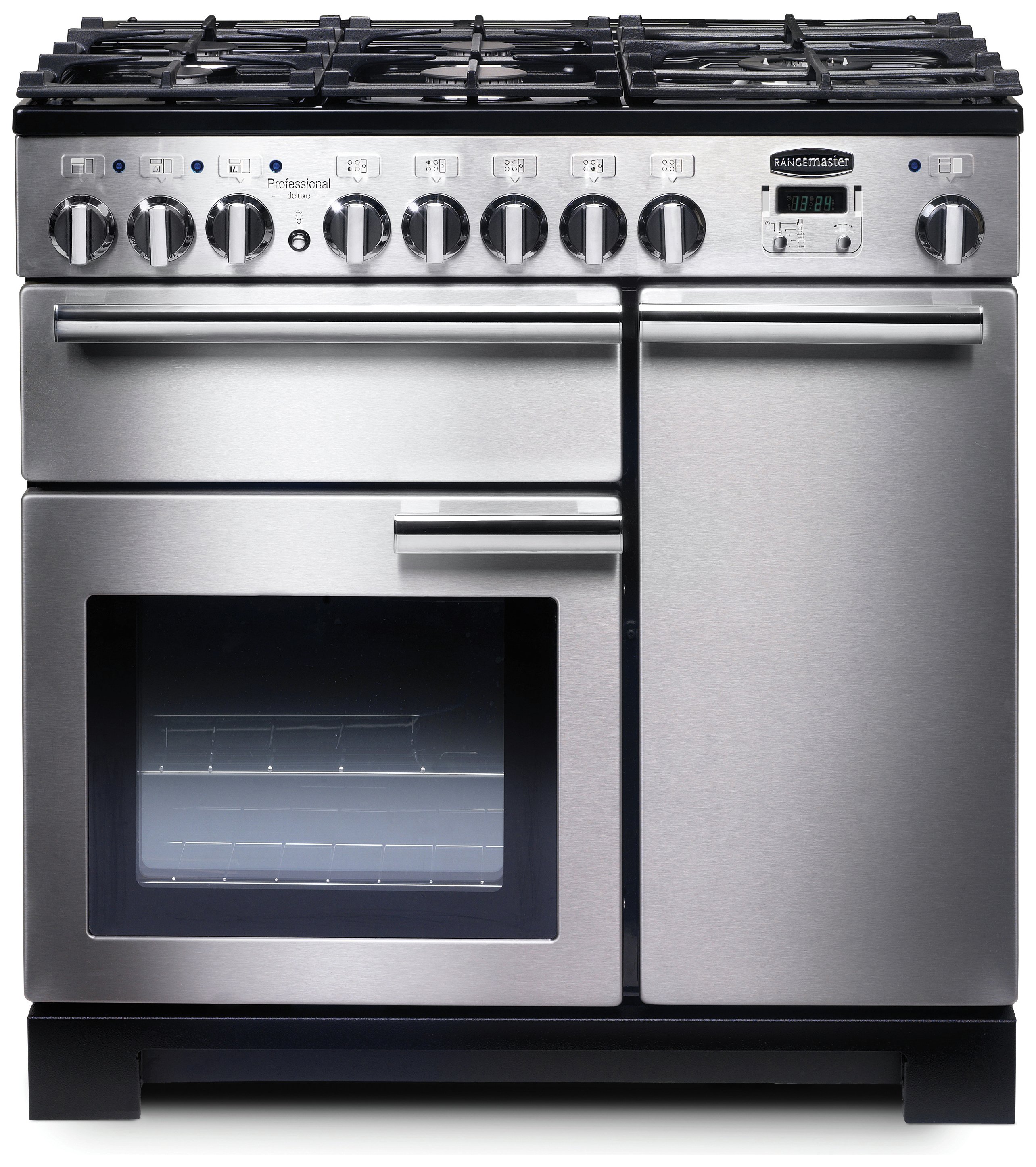 Rangemaster Professional Deluxe 90cm Dual Fuel Cooker- Steel