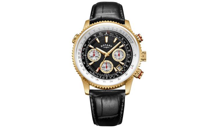 Rotary black 2025 chronograph watch