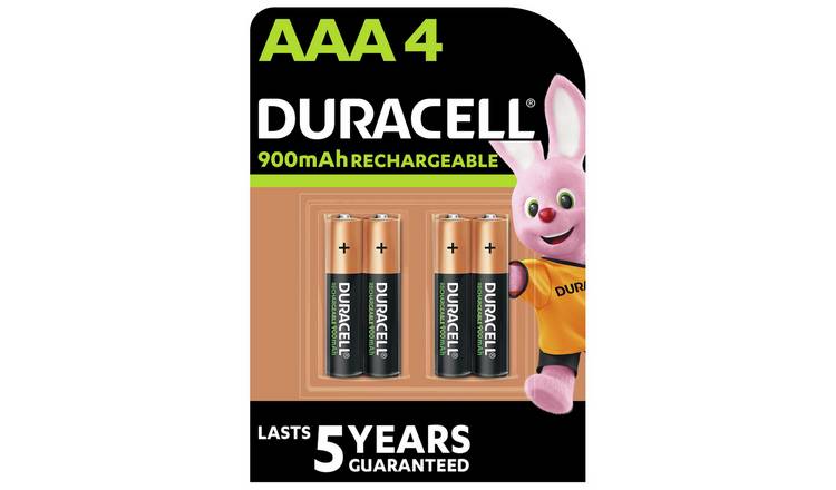 Duracell Rechargeable AAA 900mAh Batteries - Pack of 4