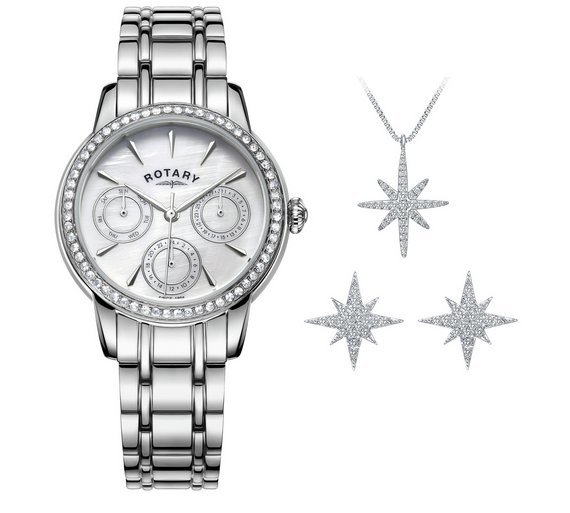 Rotary Ladies' Multi Dial Watch and Jewellery Set (7427521) Argos