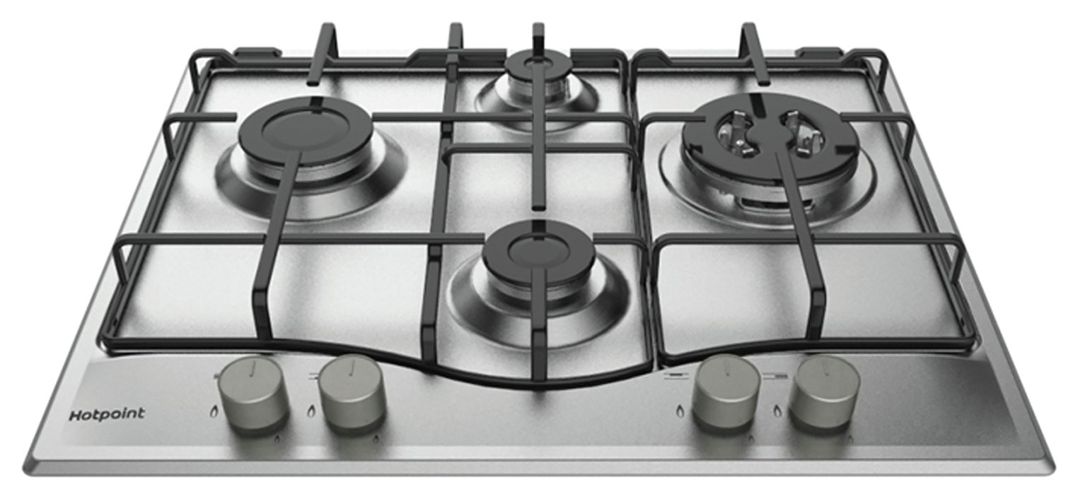 Hotpoint PCN64TIXH 60cm Gas Hob - Stainless Steel.