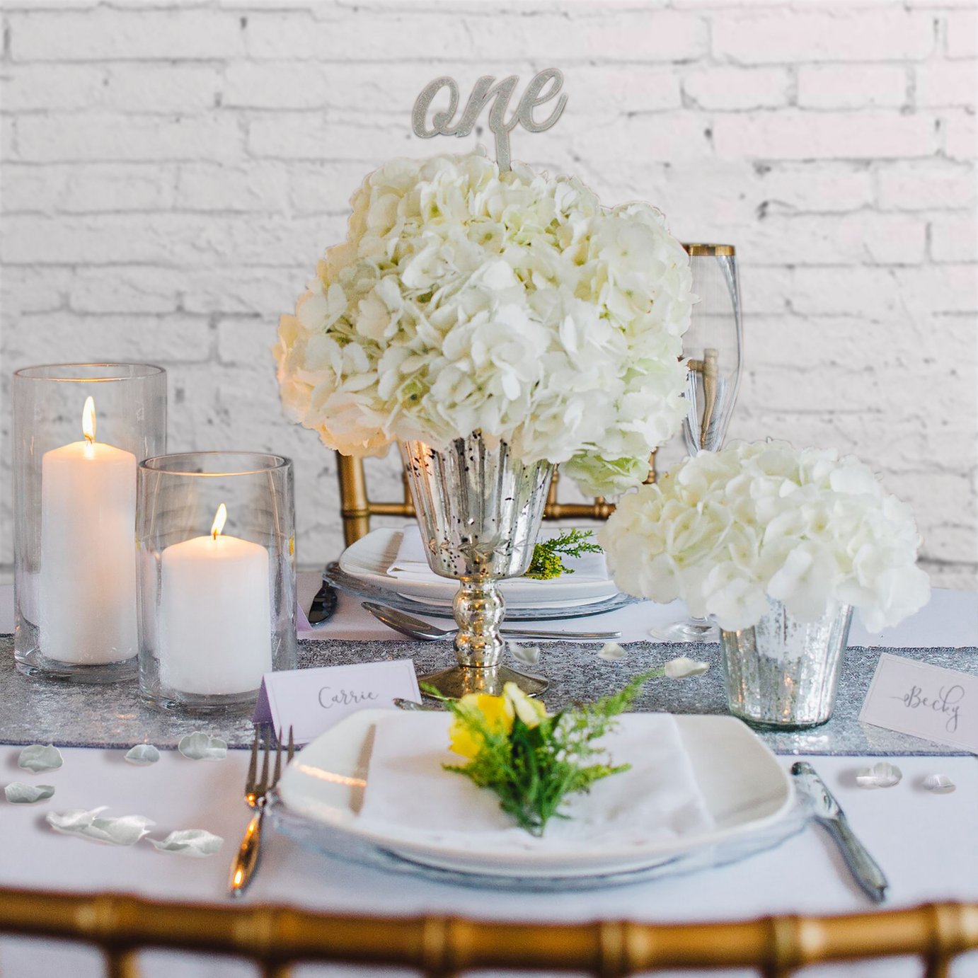 White Elegance Luxury Wedding Centerpiece Set