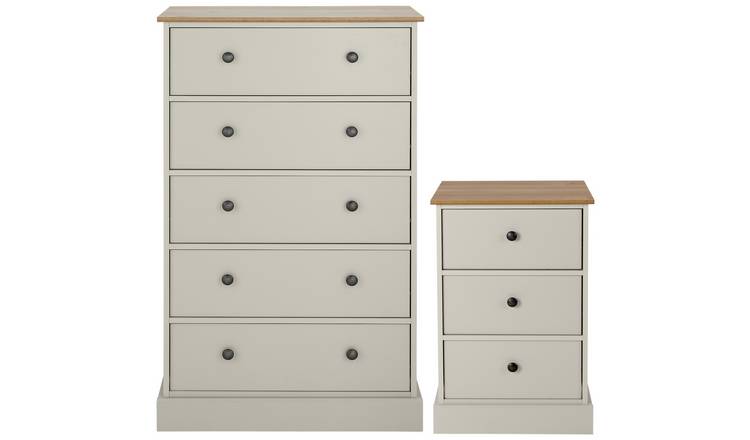 Buy Argos Home Kensington Bedside 5 Drawer Set Grey Oak Veneer Bedroom Furniture Sets Argos
