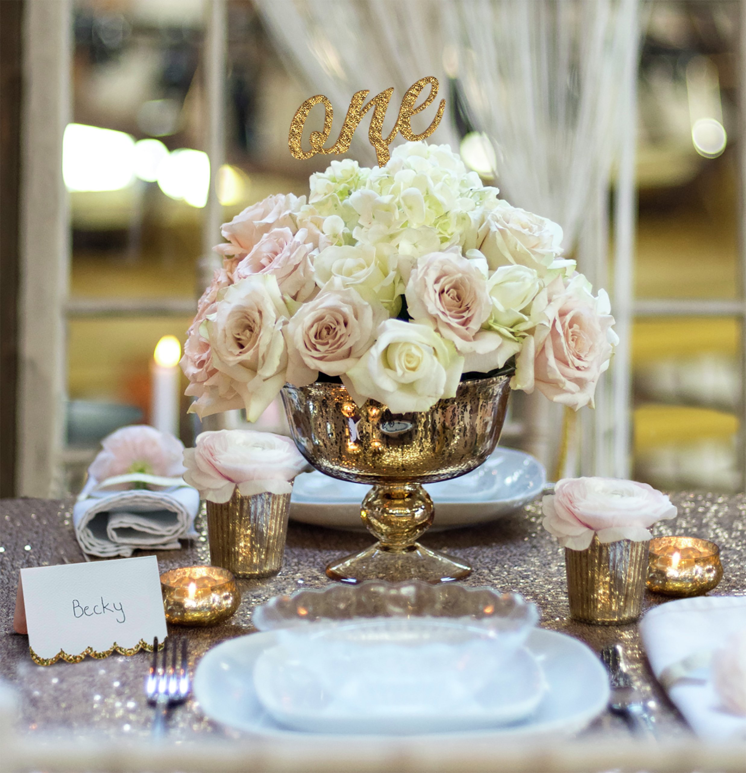 Gold Glamour Luxury Wedding Table Centerpiece Set