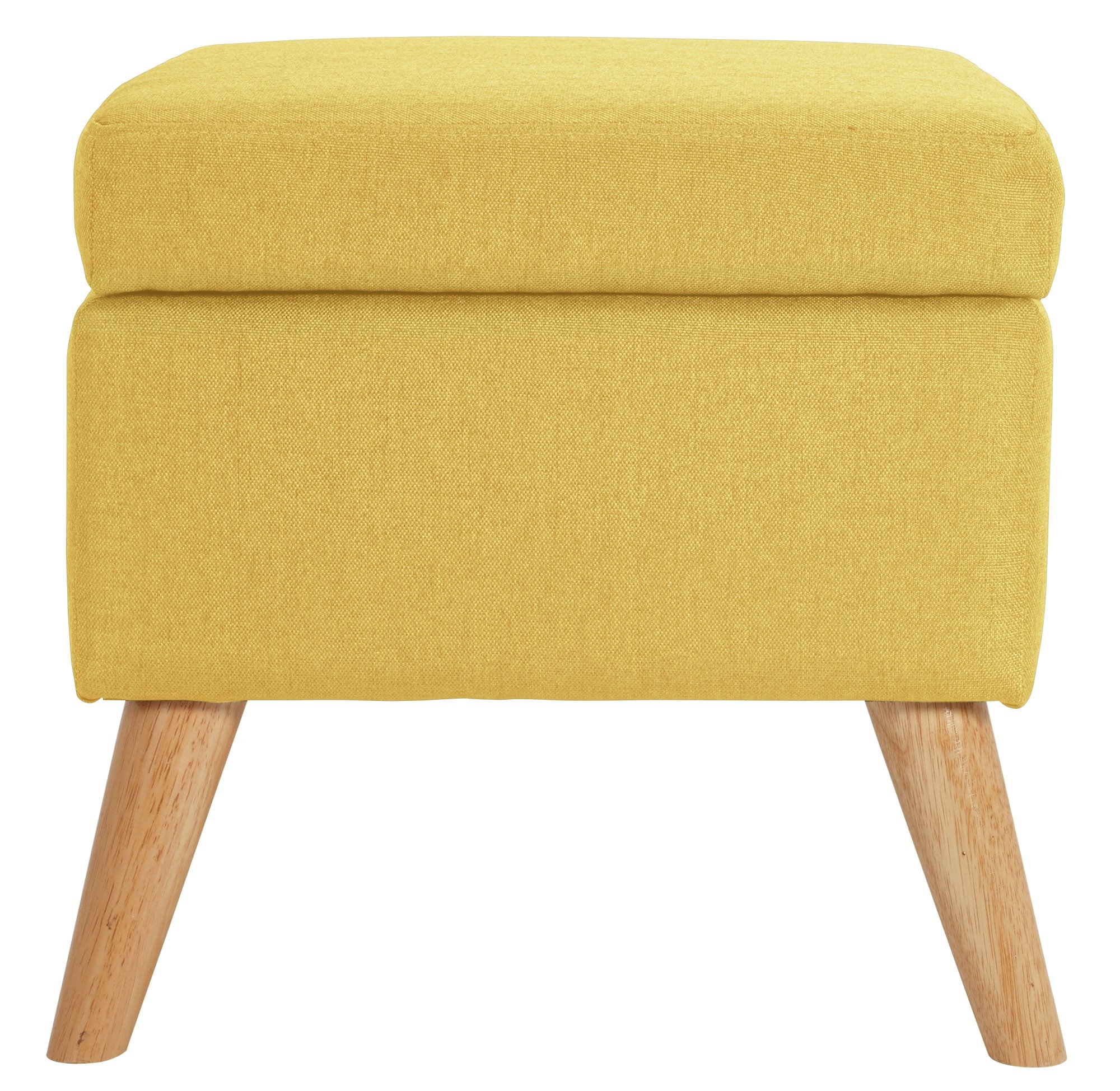 Argos Home Lexie Fabric Storage Footstool - Yellow