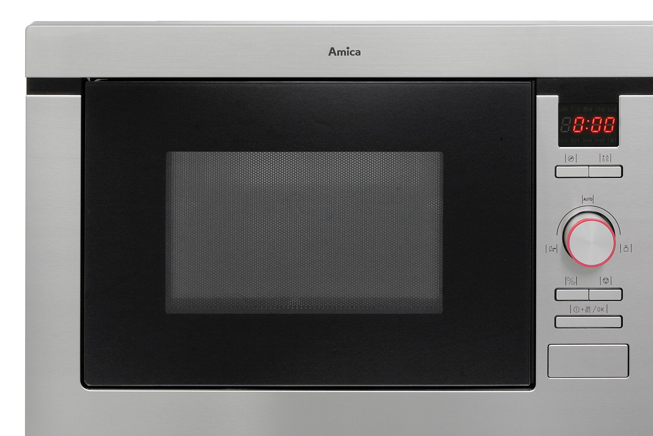 Amica AMM25BI 1000W Built-In Microwave - Stainless Steel.