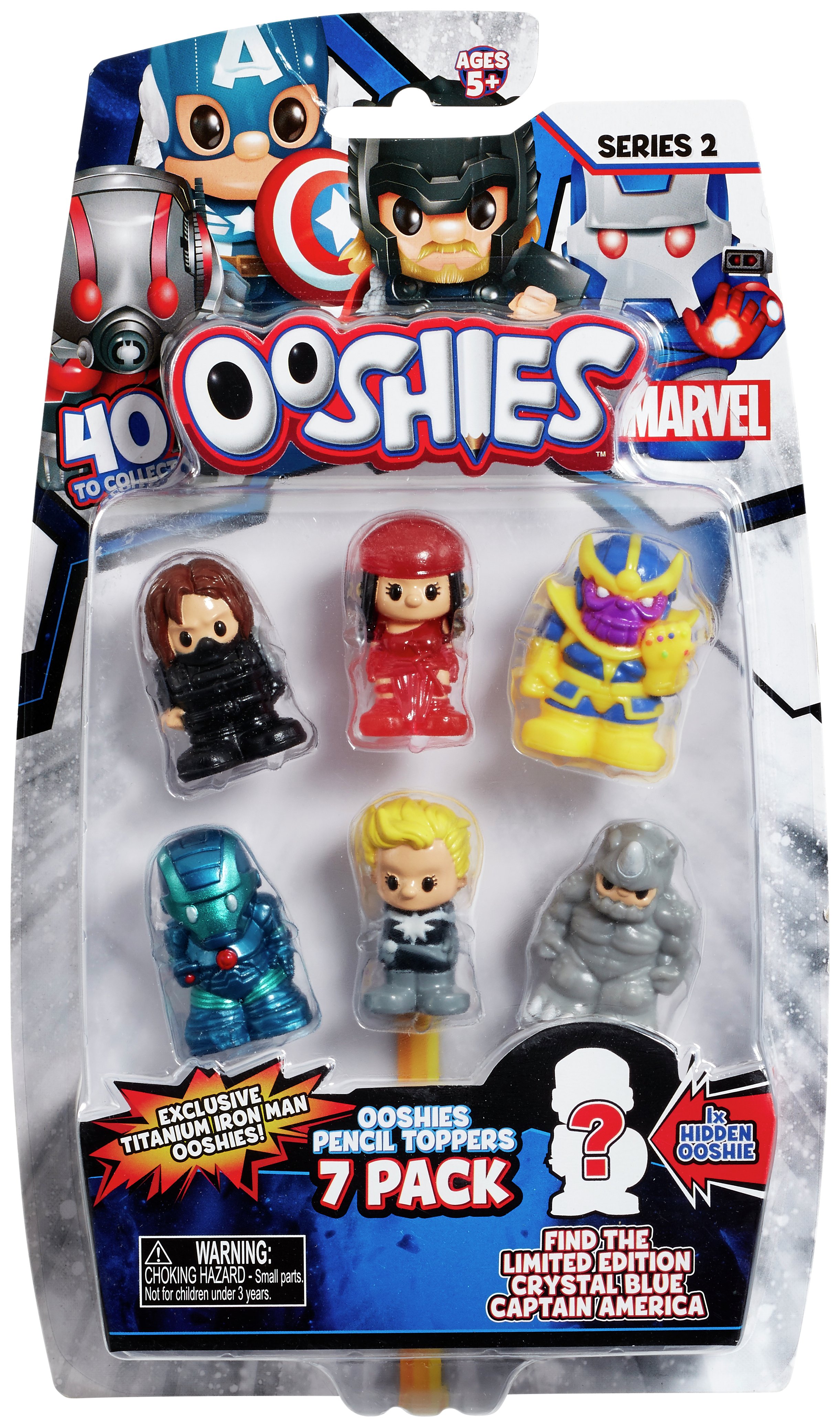 Ooshies Marvel & DC Comics Pencil Toppers - 7 Pack.