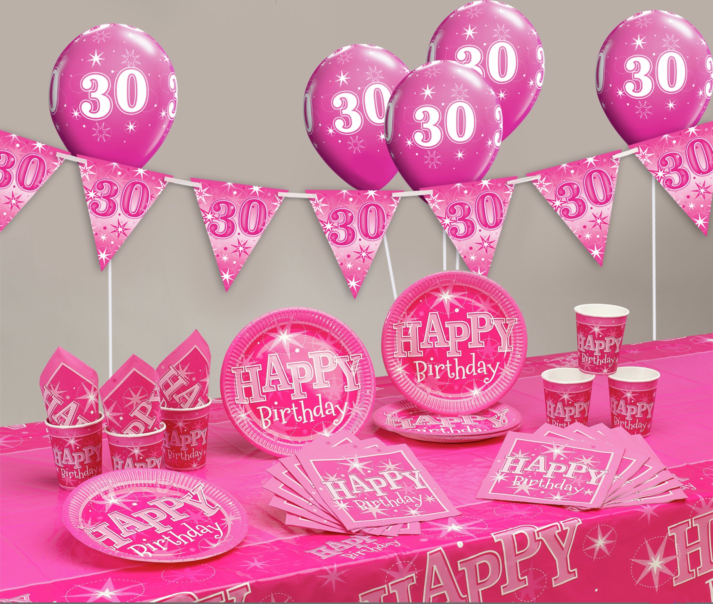 Pink Sparkle 30th Birthday Party Pack