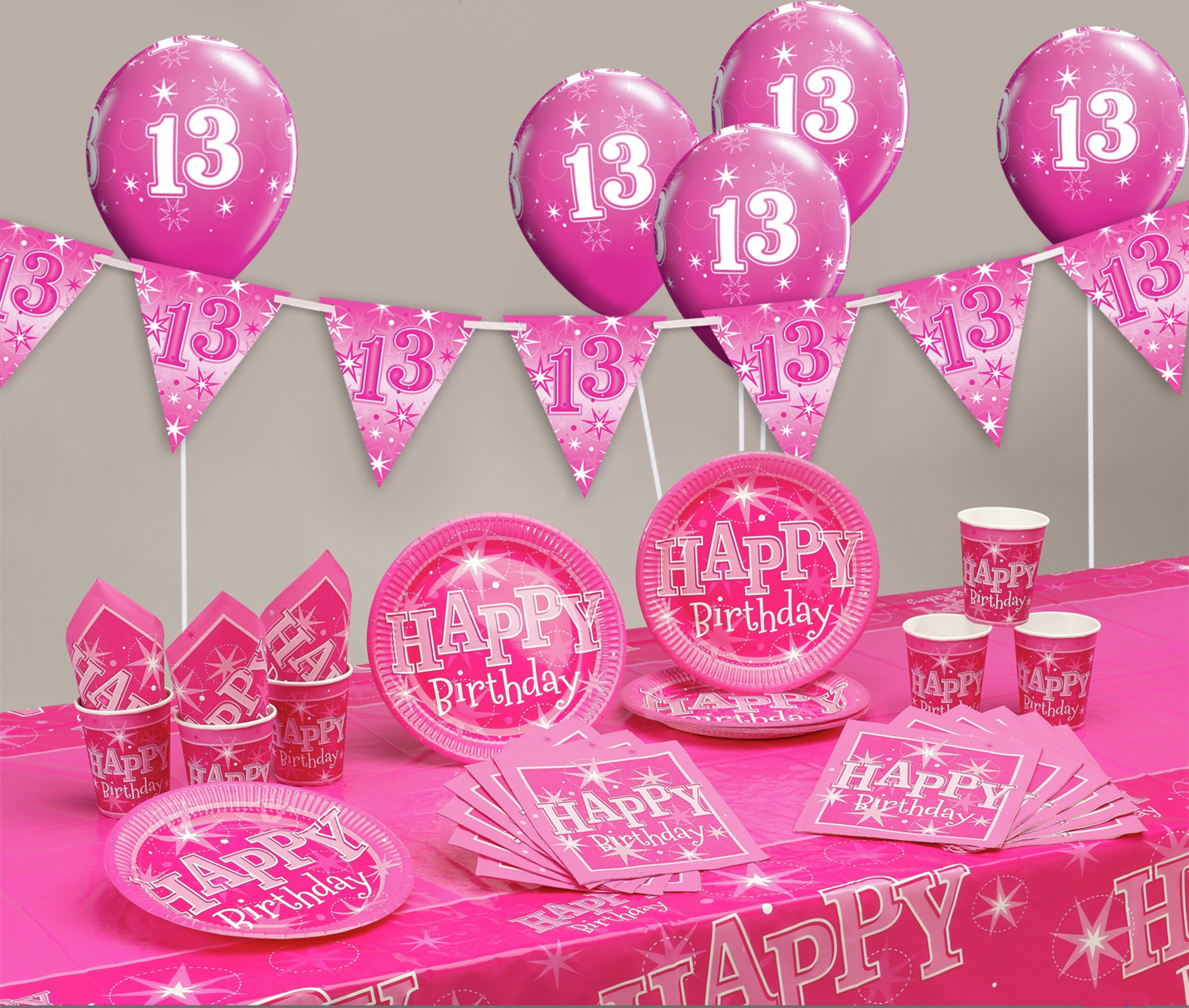 Pink Sparkle 13th Birthday Party Pack