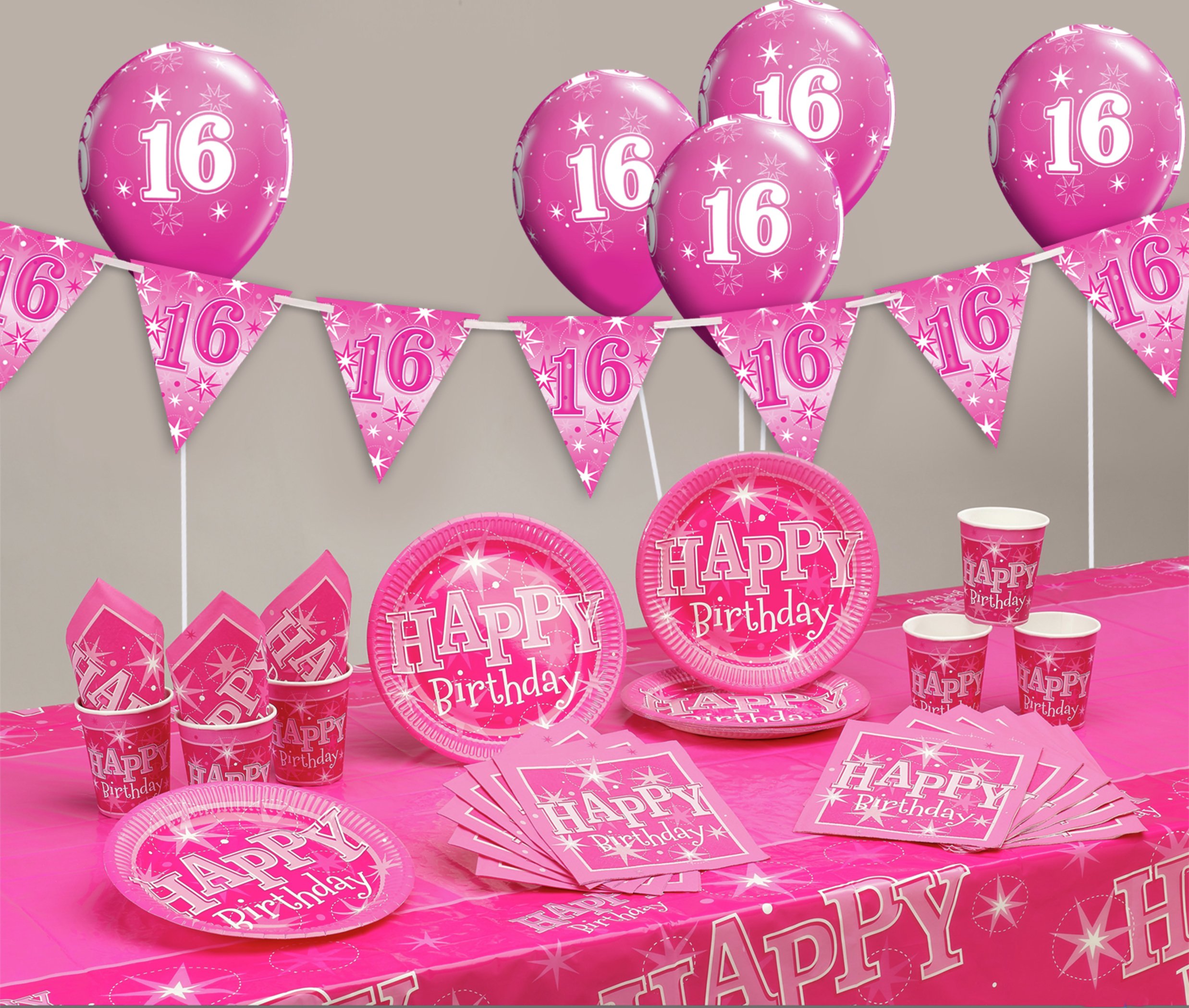 Pink Sparkle 16th Birthday Party Pack