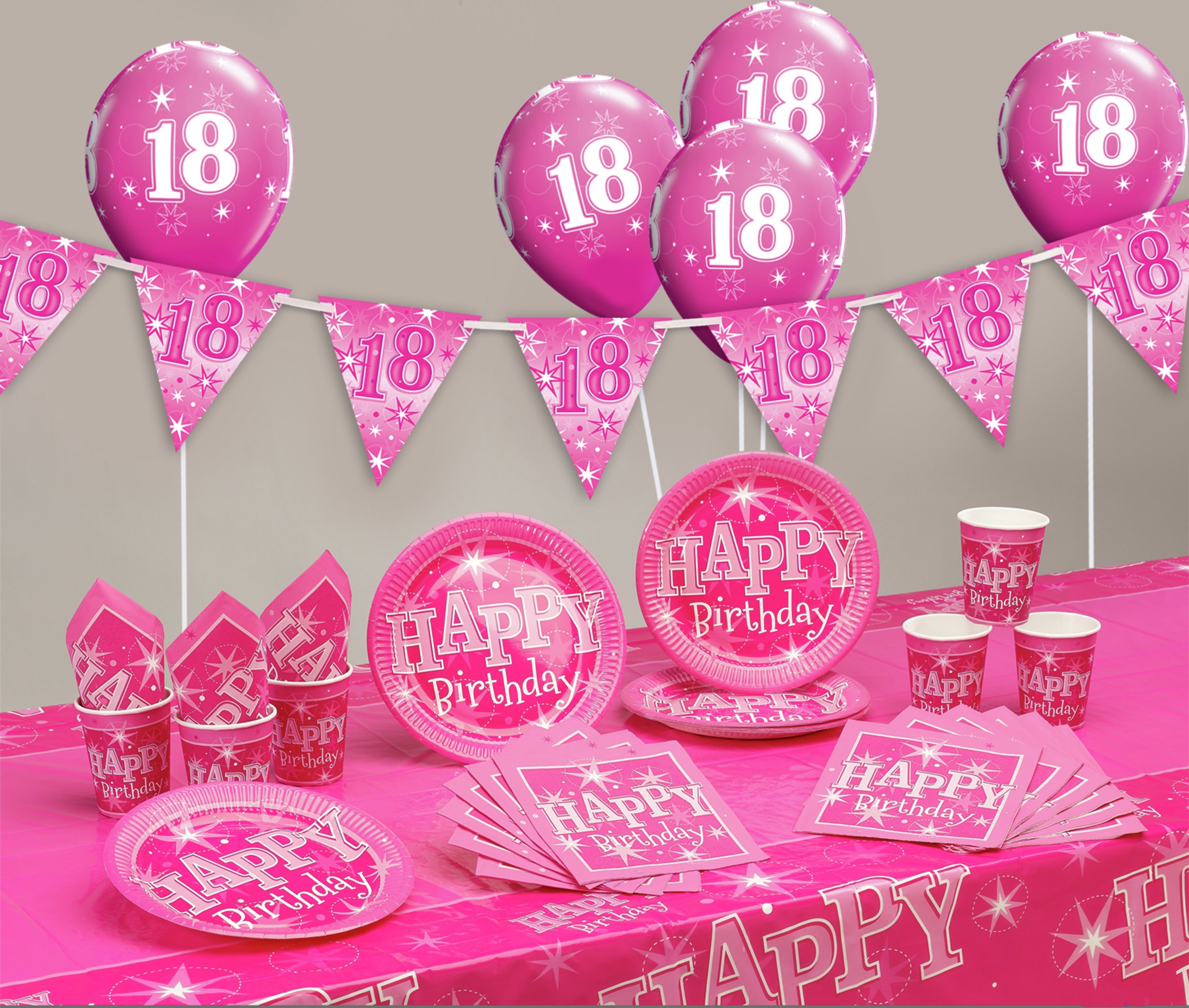 Pink Sparkle 18th Birthday Party Pack