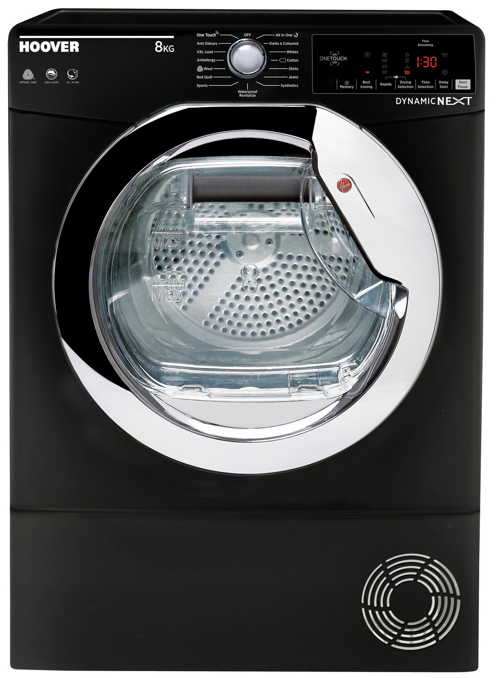 Hoover DXC 8TCEB 8KG Condenser Tumble Dryer - Black