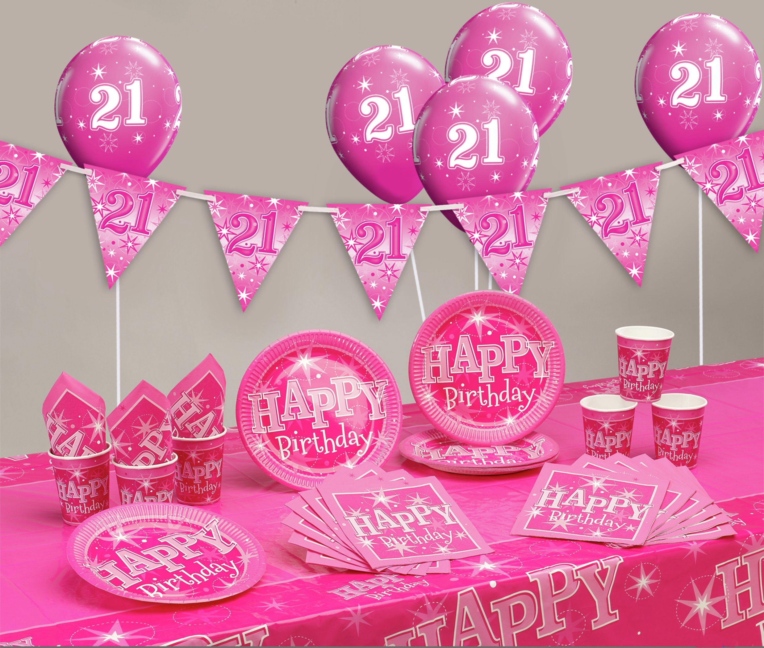 Pink Sparkle 21st Birthday Party Pack