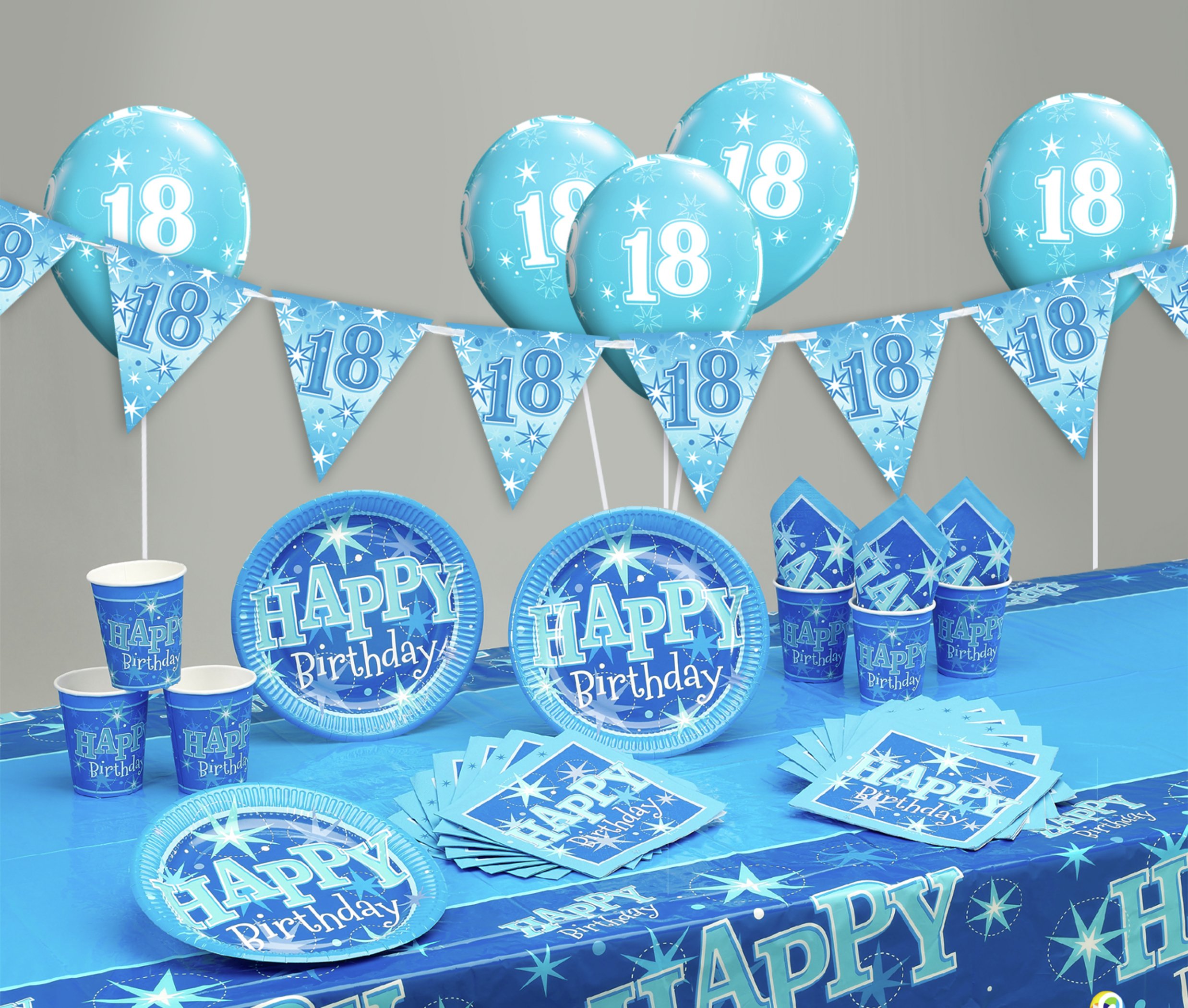 Blue Sparkle 18th Birthday Party Pack