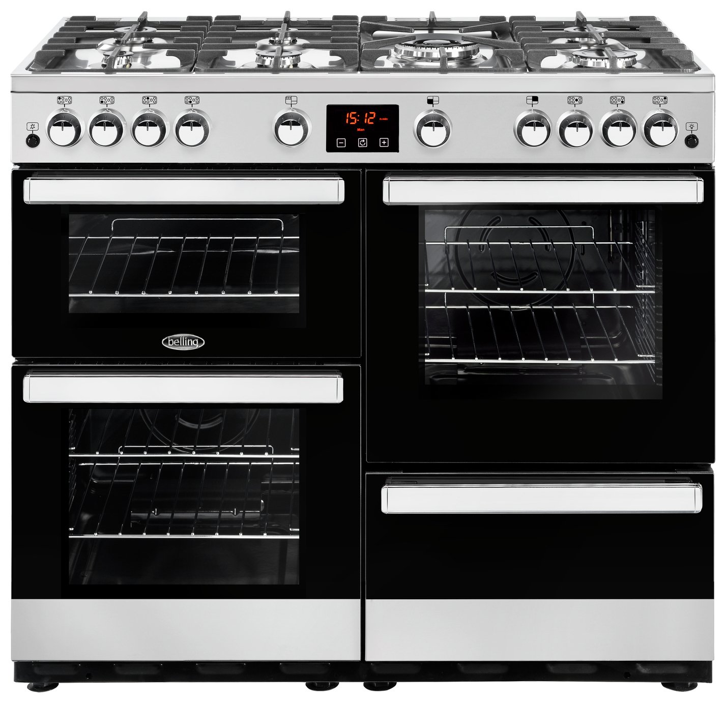 Belling Cookcentre 100G Gas Range Cooker - Stainless Steel