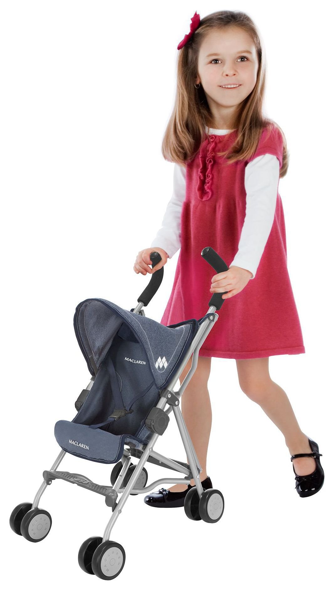 Maclaren Junior Quest Denim Print Doll Pram.