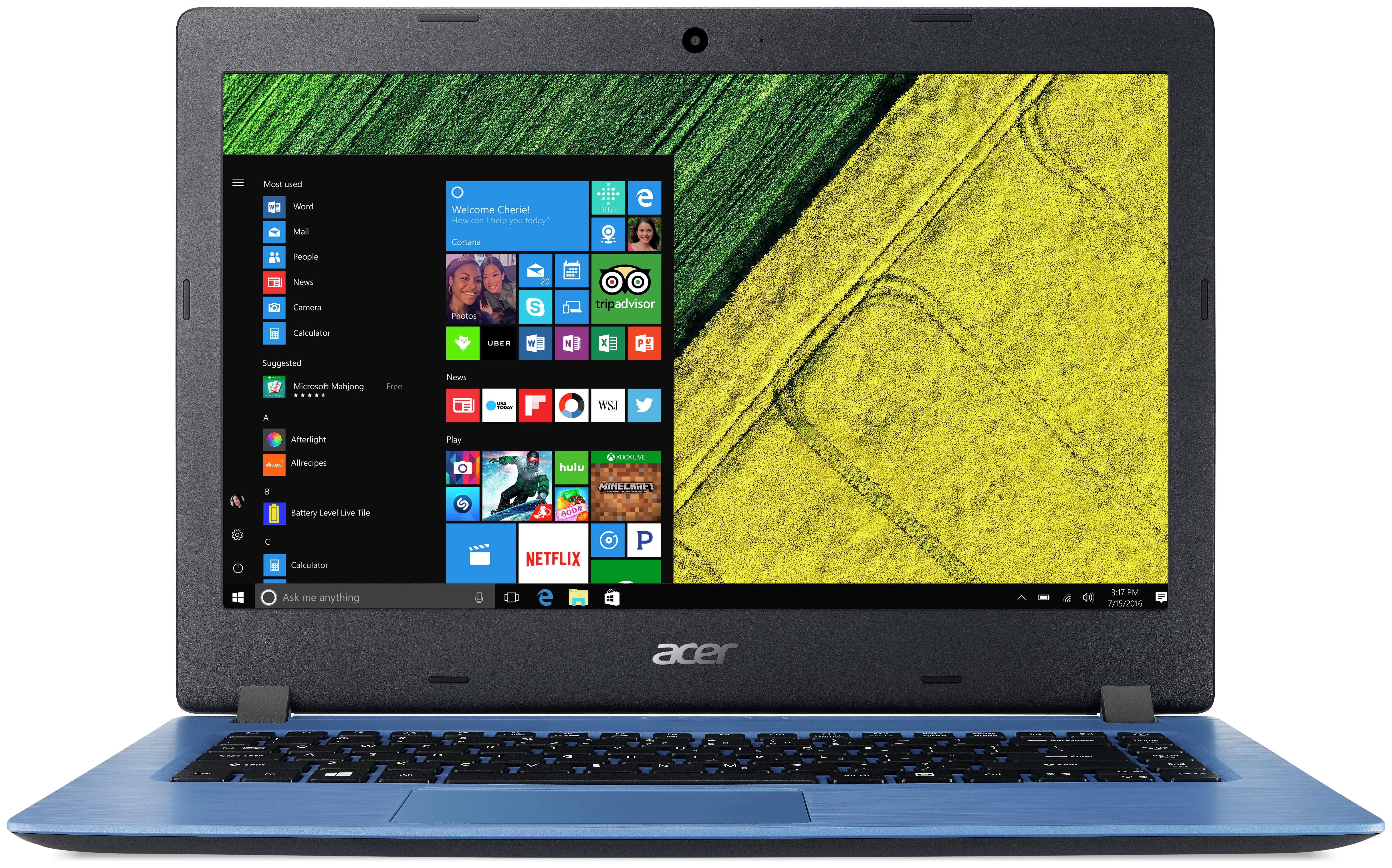 Acer Aspire One 14 Inch Celeron 4GB 32GB Cloudbook - Blue