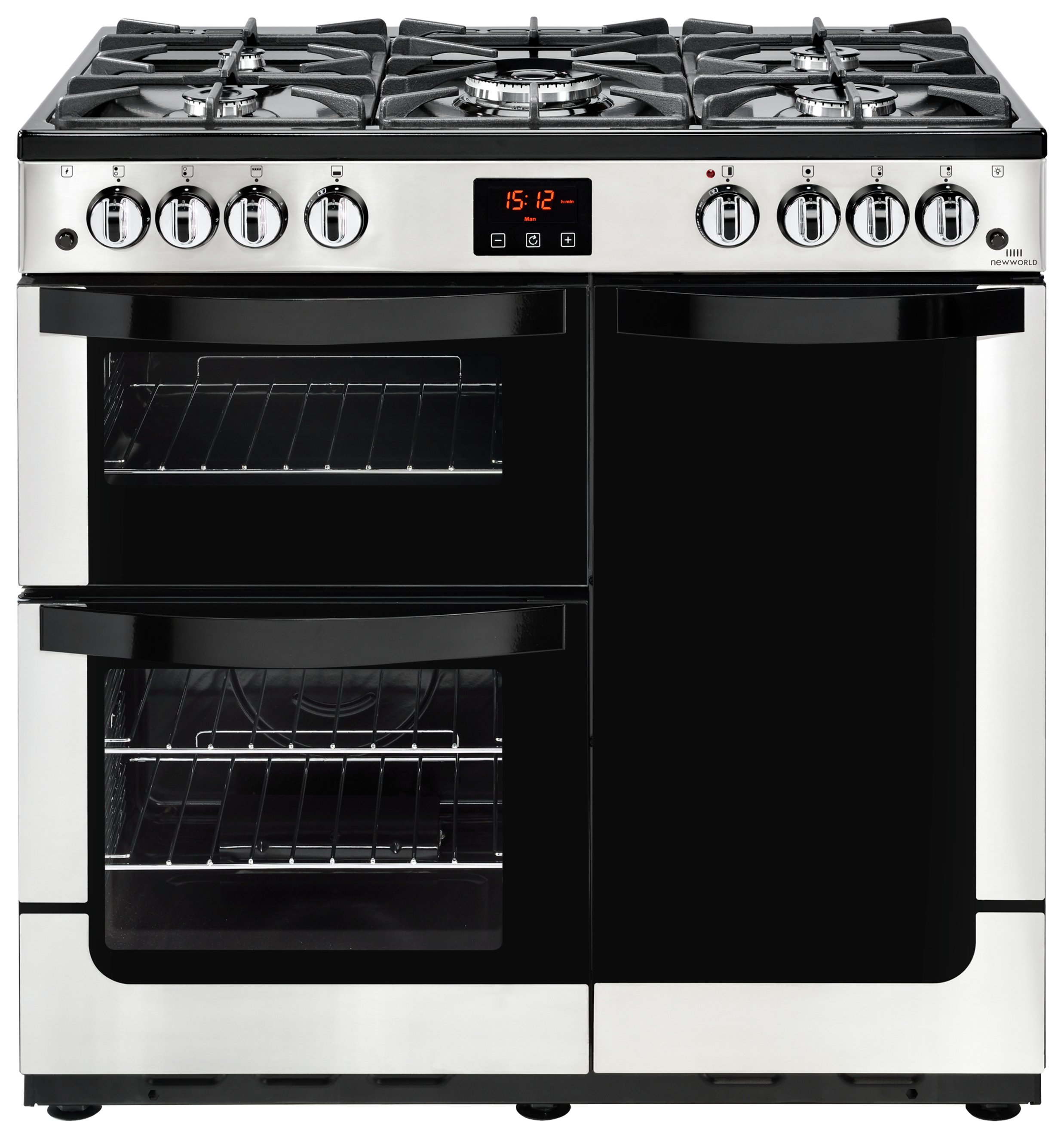 New World Vision 90G Gas Range Cooker Stainless Steel (7434442