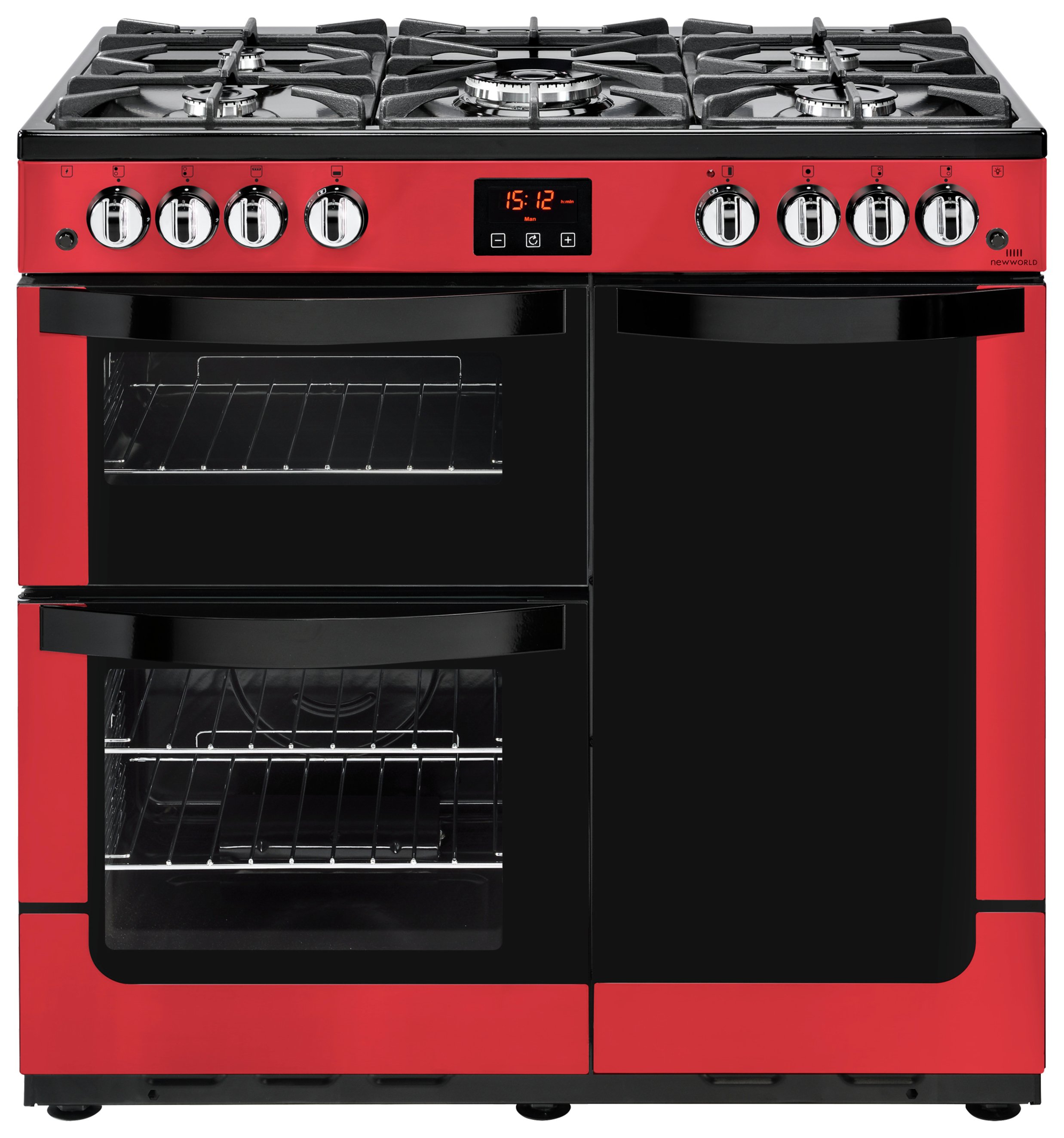 New World Vision 90G Gas Range Cooker - Red