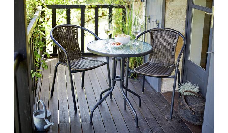 Buy Argos Home 2 Seater Rattan Effect Garden Bistro Set Brown