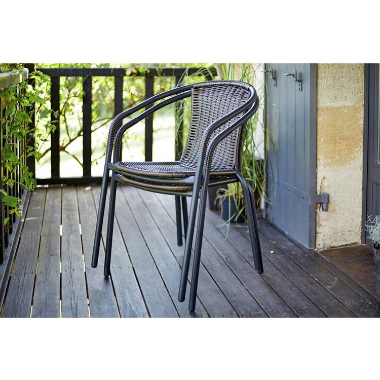 Argos Home 2 Seater Rattan Effect Garden Bistro Set - Brown 0