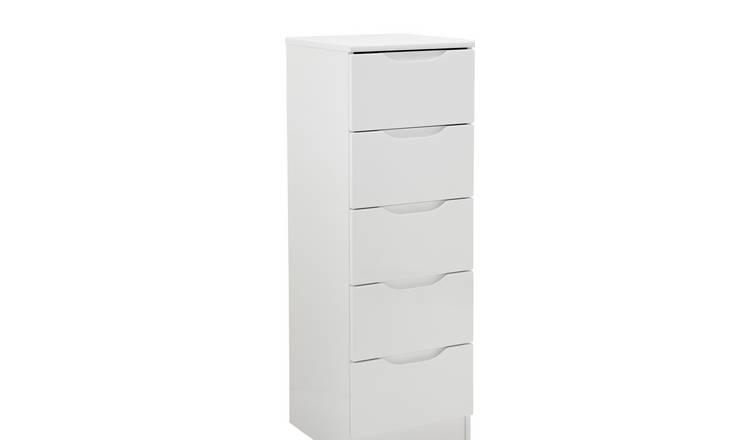 Buy Legato 5 Drawer Tallboy White Gloss Chest Of Drawers Argos