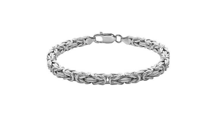 Buy Revere Italian Sterling Silver Square Byzantine Bracelet | Womens ...