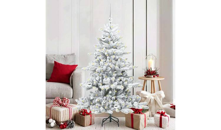 Walplus 150 Bright LED Lights Hinged Artificial Christmas Tree - White - 150 cm