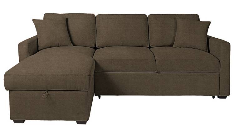 Habitat Reagan LH Storage Chaise Sofabed - Chocolate