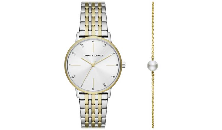 Armani Exchange Ladies Silver Stainless Bracelet Watch 