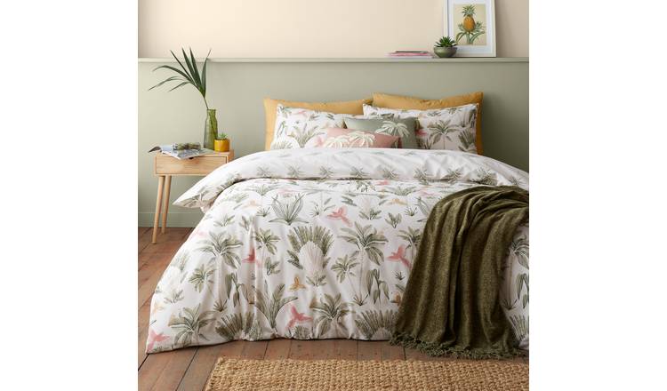 Catherine Lansfield Paradiso Palm Natural Bedding Set-Double