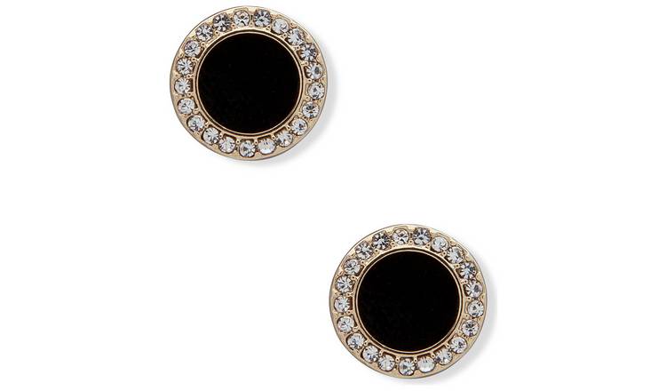 DKNY Crystal Set Black and Gold Colour Stud Earrings