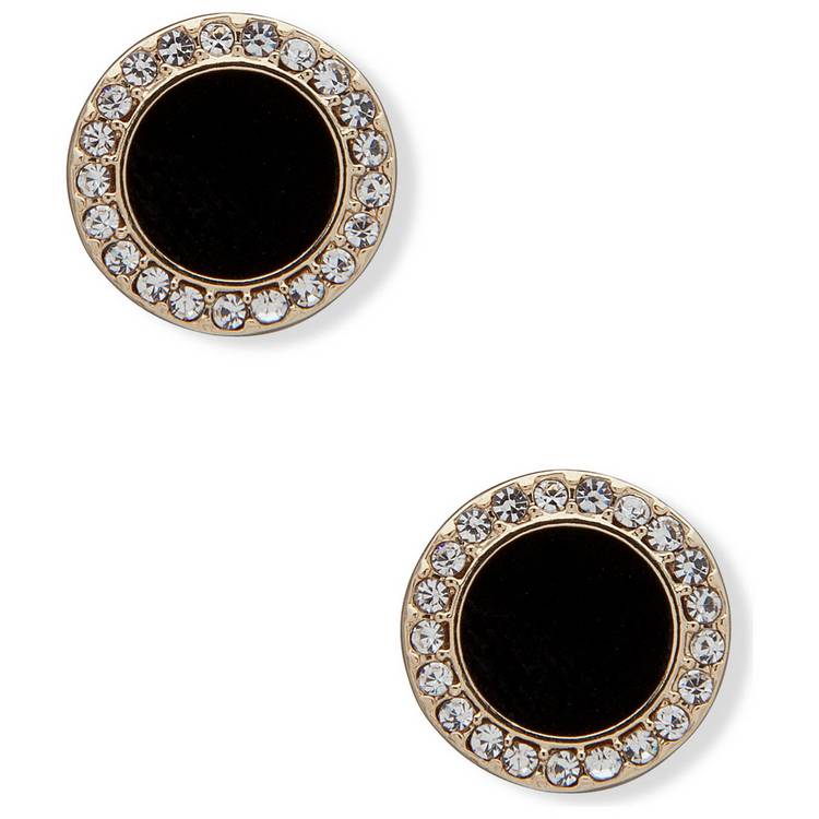 DKNY Crystal Set Black and Gold Colour Stud Earrings 0