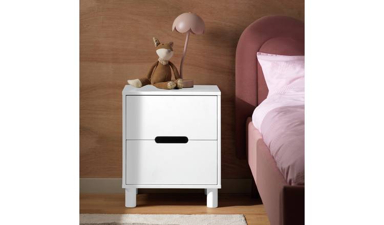 Habitat Henri 2 Drawer Bedside Table - White