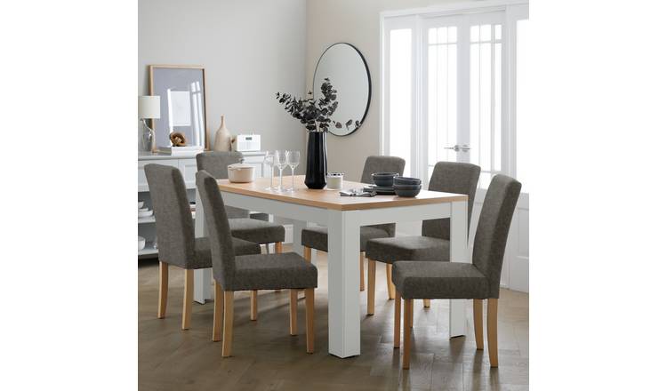 Argos Home WoodEffect Extending Dining Table &Charcoal Chair