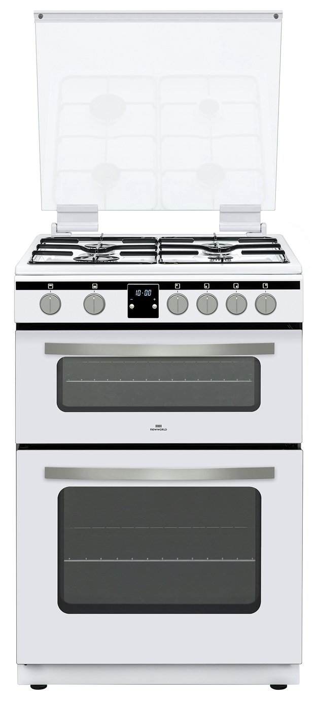 New World NWLS60DGW 60cm Double Gas Cooker - White
