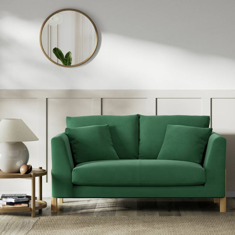 Habitat Aston Fabric 2 Seater Sofa - Green - Ash Leg 0