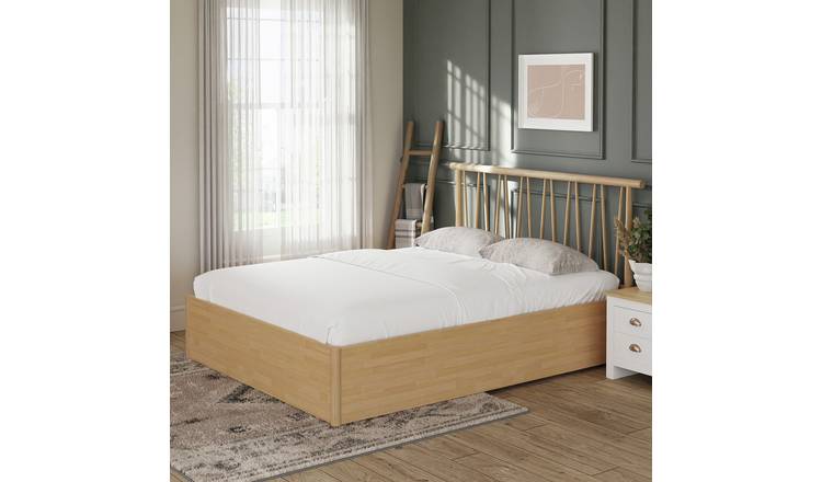 GFW Fusem Spindle Kingsize End Lift Ottoman Bed - Oak