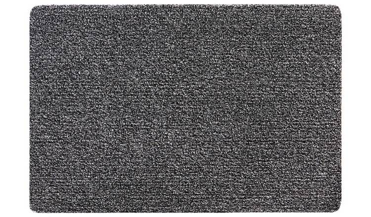 My Mats Washable Charcoal Cotton Short Pile Doormat -75x50cm