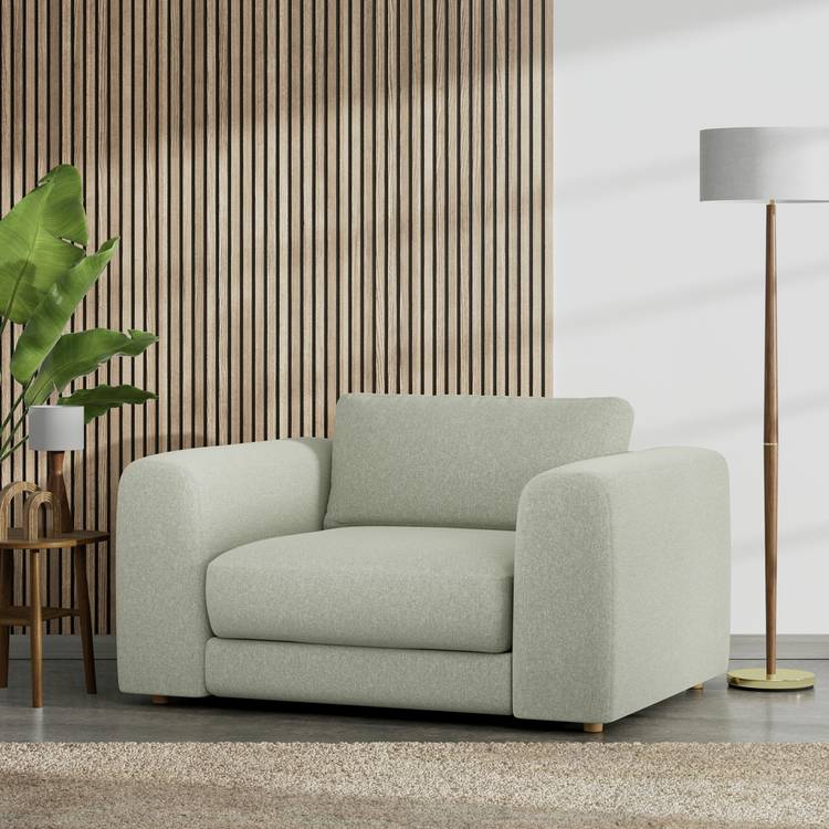 Habitat Ayr Fabric Cuddle Chair - Sage Green 0