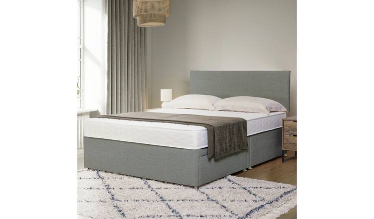 Argos Home Elmdon Memory Kingsize 2 Drawer Divan Bed - Grey