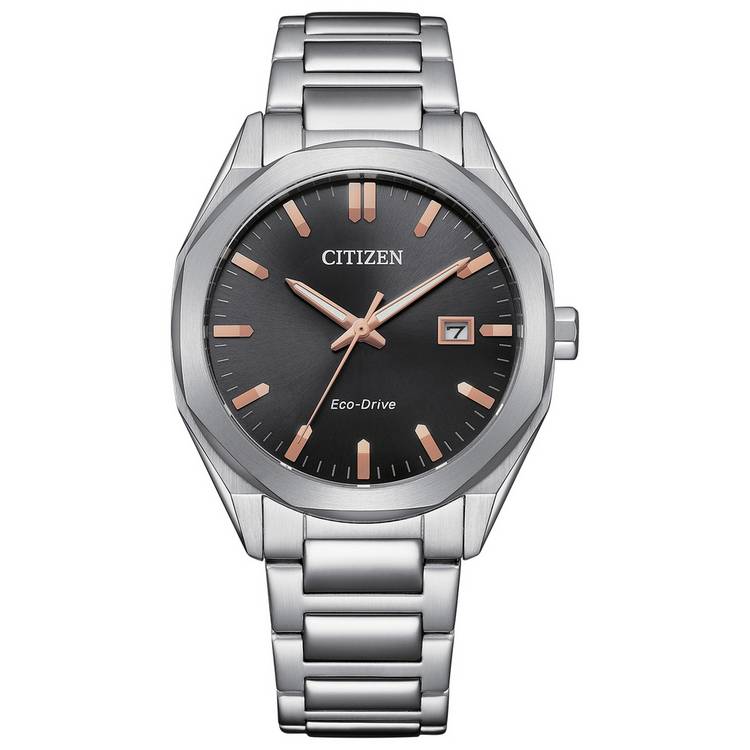 Citizen Men's Stainless Steel Octagonal Bezel Bracelet Watch 0