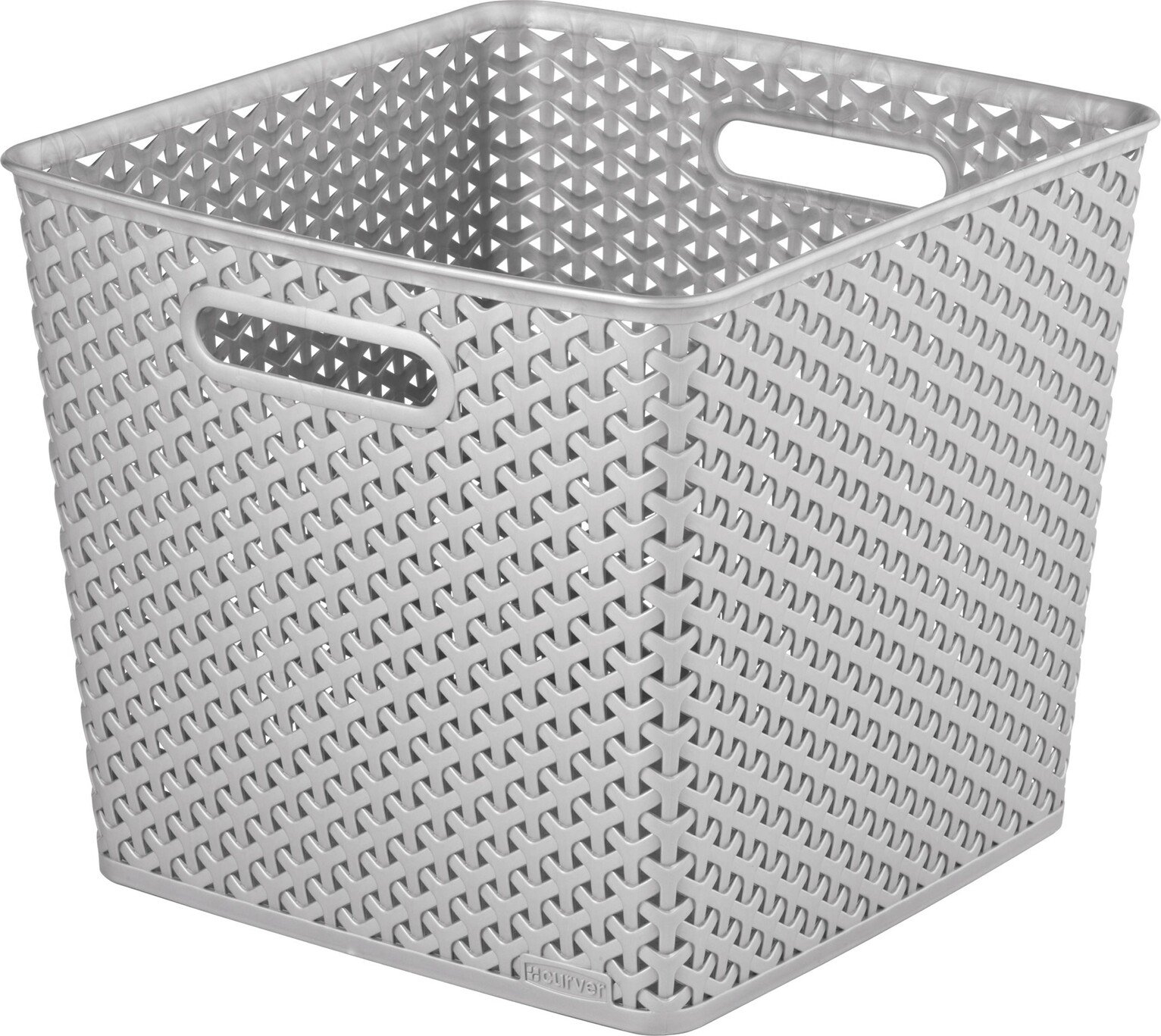 Curver Set of 3 Square Rattan My Style Storage Boxes - Grey